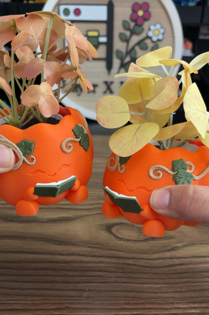 Mini Reading Pumpkin Planter
