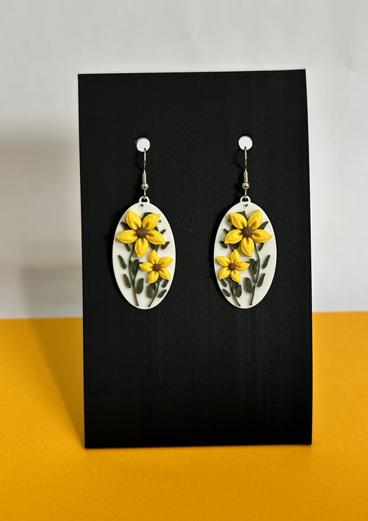 Yellow Flower Earrings