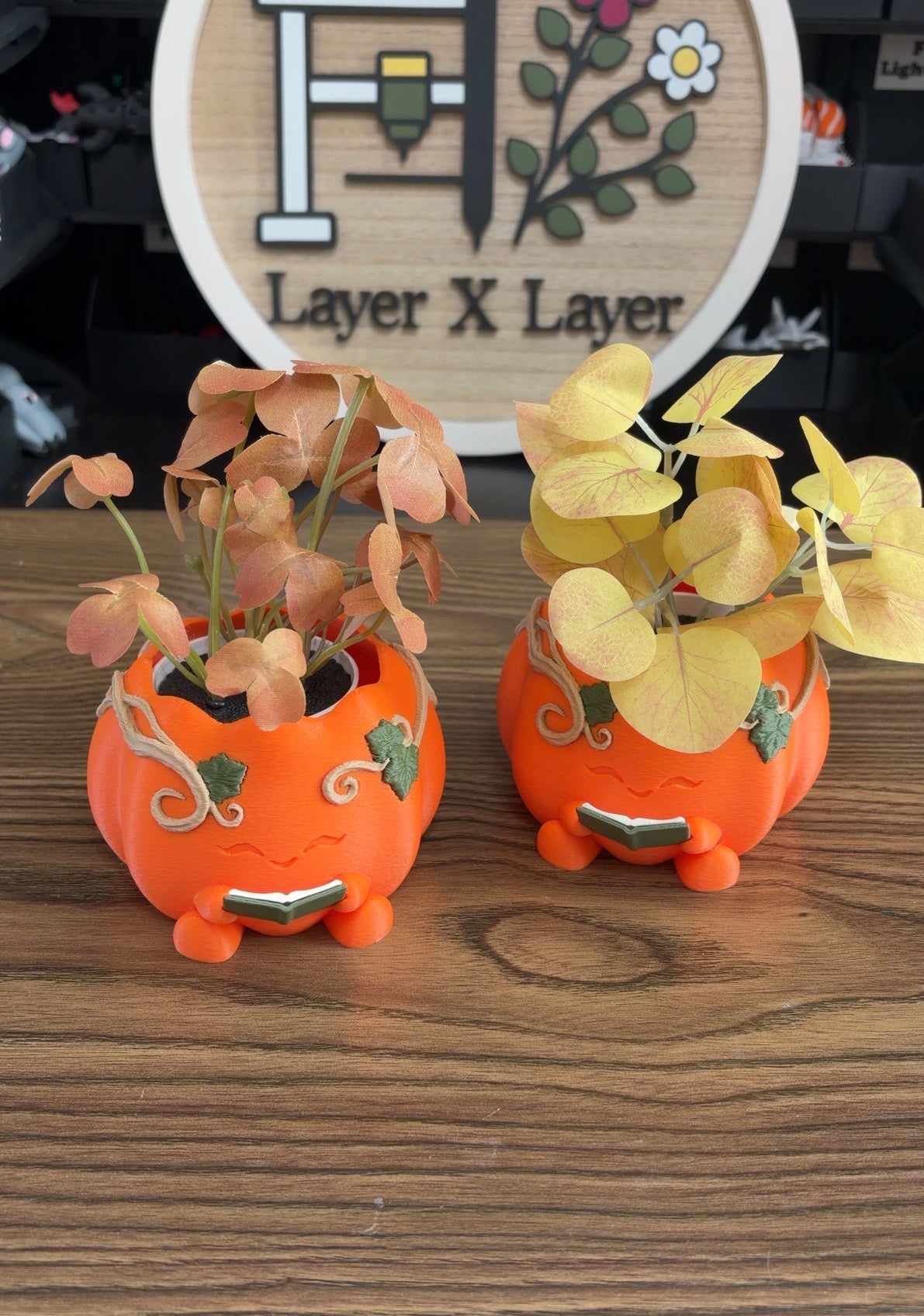 Mini Reading Pumpkin Planter
