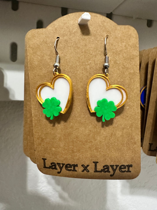Clover Heart Earrings